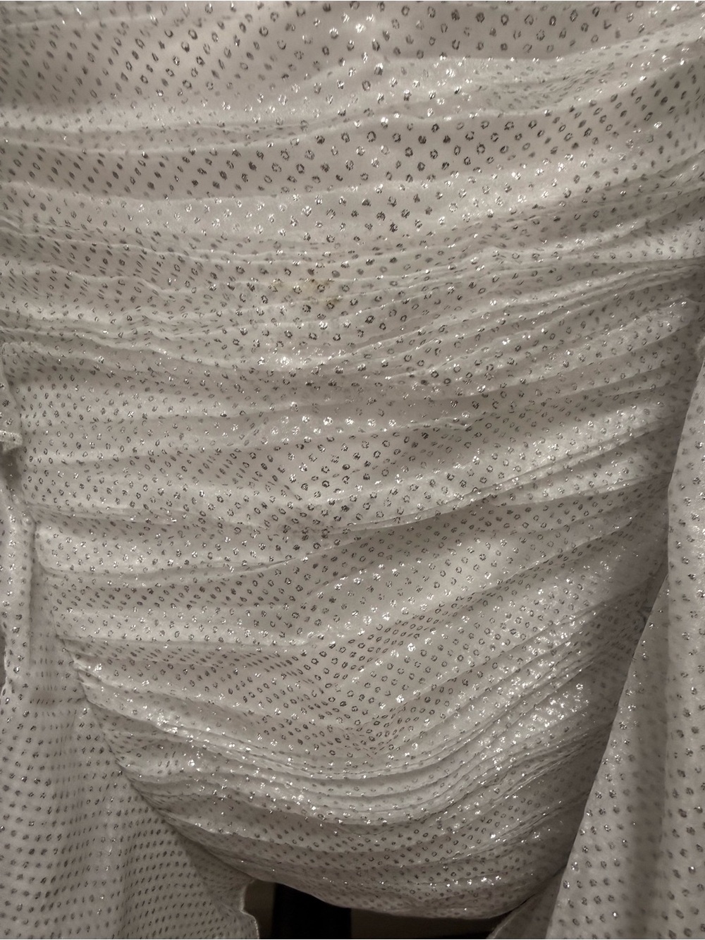 ASOS White One-Shoulder Ruffle Mini Dress with Subtle Sparkle - Picture 7 of 11